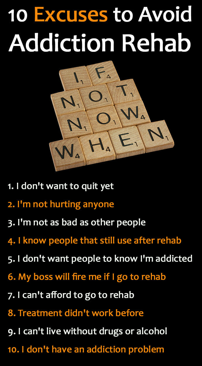 Excuses to Avoid Addiction Rehab